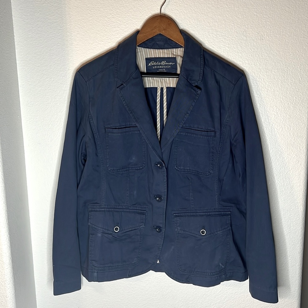 Eddie Bauer Legend Wash Blazer Size 16 (juniors) Navy Blue Formal or Cas…